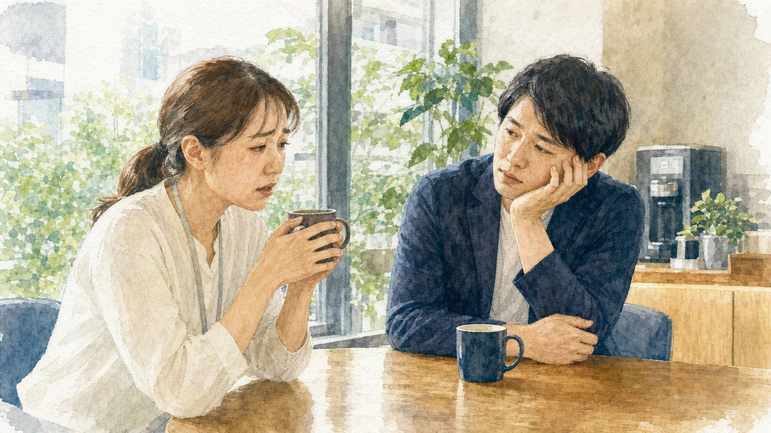 愚痴が多い人の心理をビッグファイブで解説する水彩風の画像