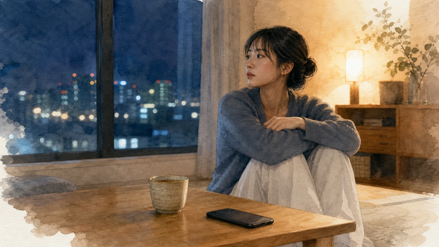 人を試す人の心理を表した水彩風の画像