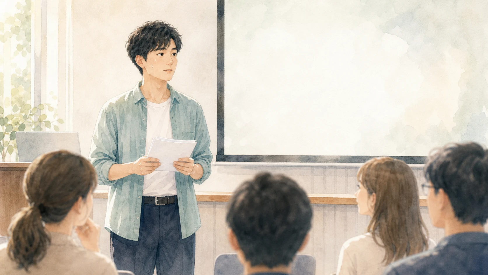 人前で話すのが苦手な人の性格を解説する画像