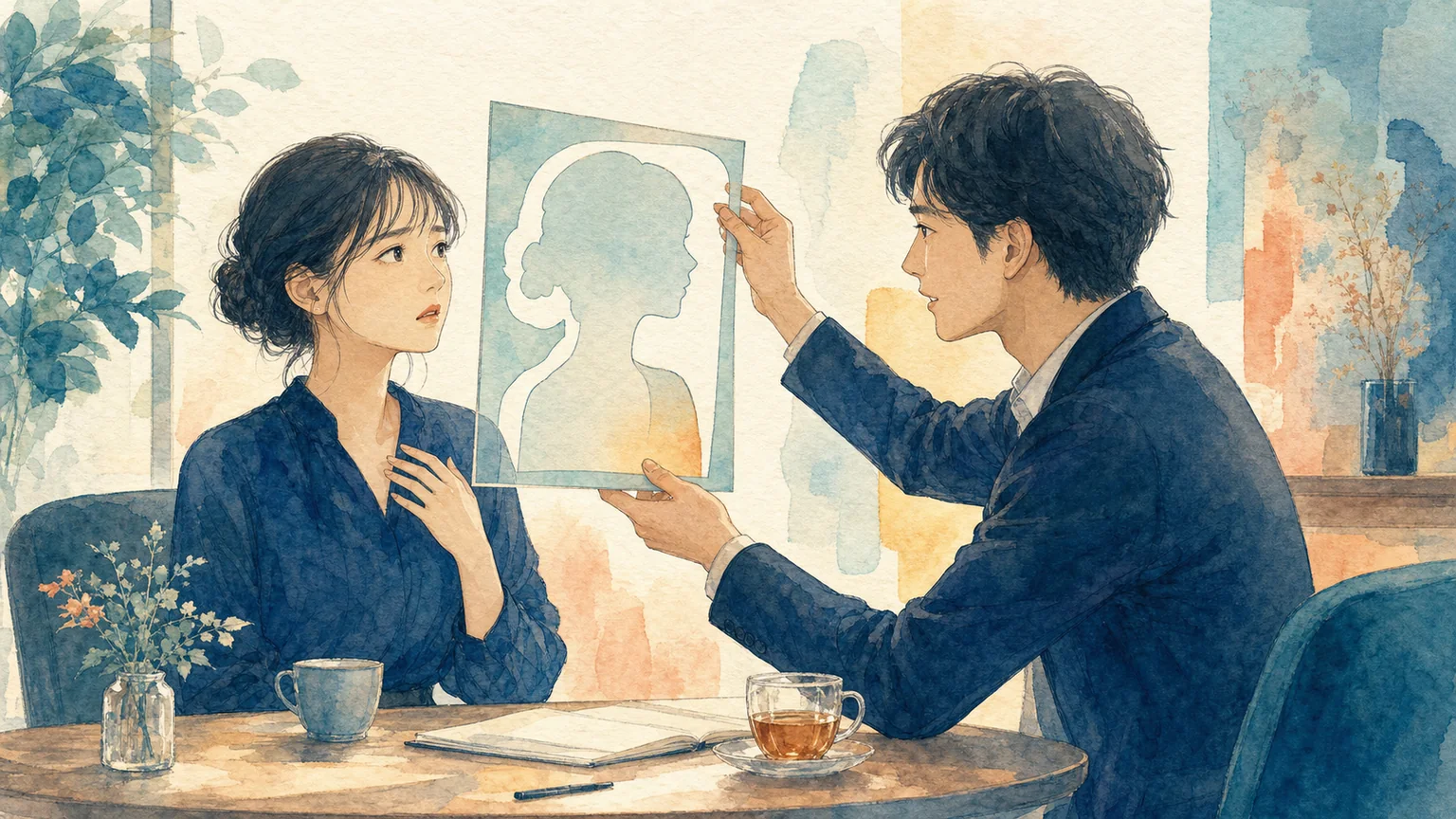 人の気持ちを勝手に決めつける人の心理をビッグファイブで解説する水彩画