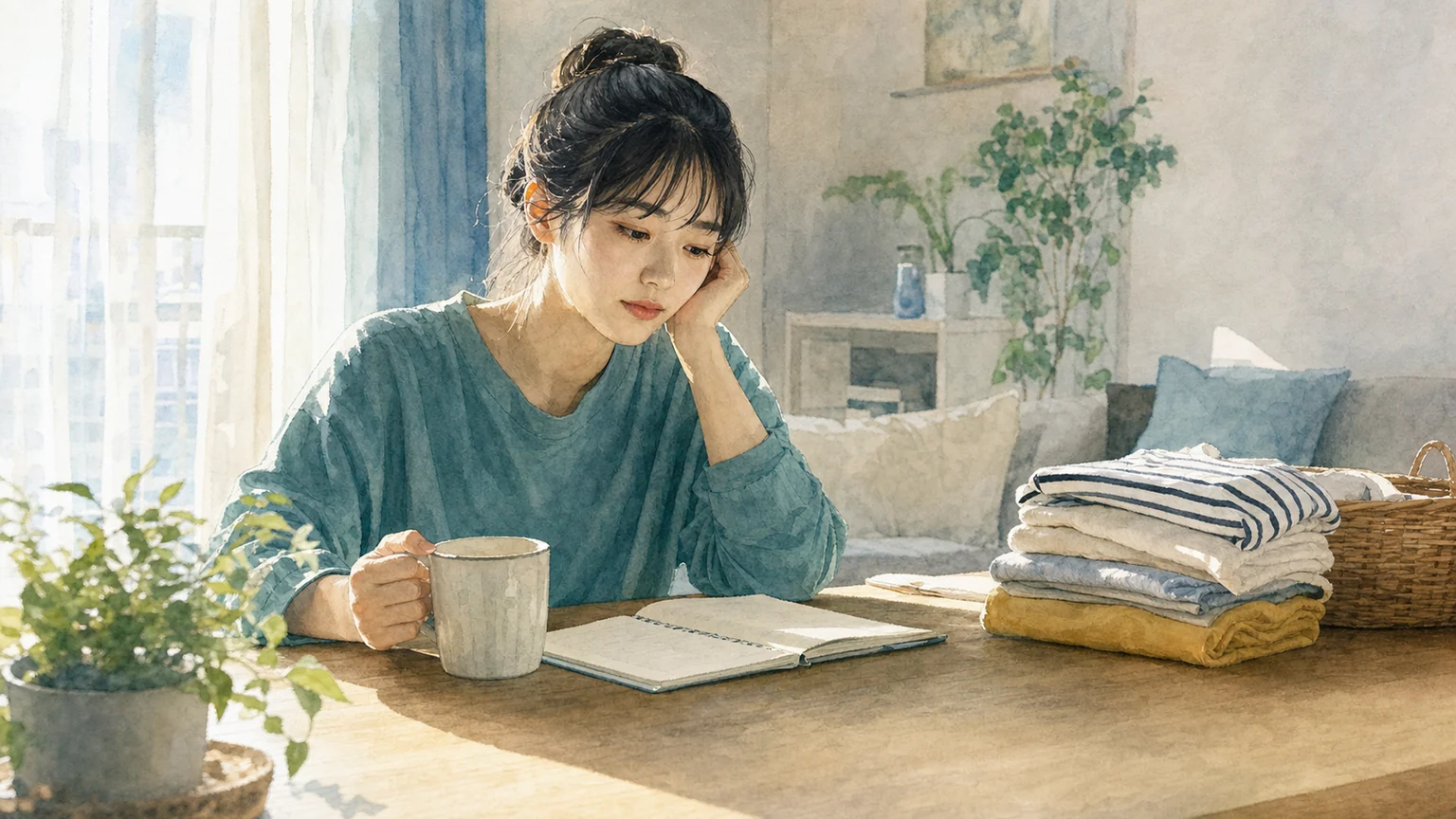めんどくさがりを直したい心理をビッグファイブで解説する水彩風の画像