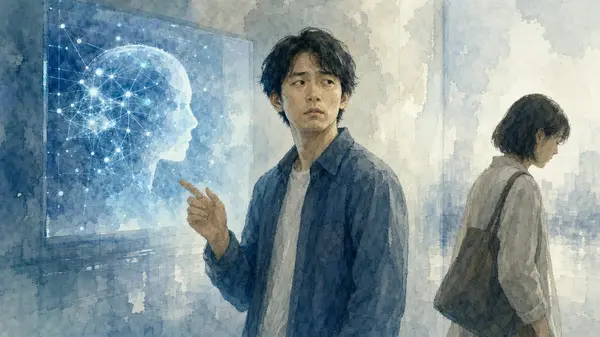 AIのせいにする責任転嫁の心理をテーマにした解説画像