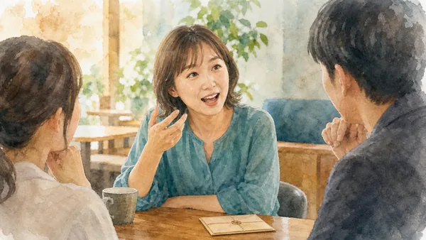 口が軽い人の心理をビッグファイブで解説する水彩風の画像