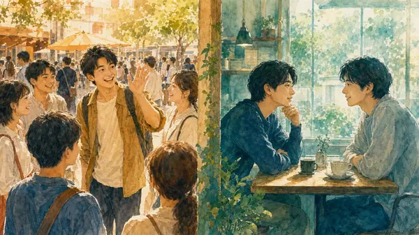 友達が多い人と少ない人の性格の違いを解説する画像