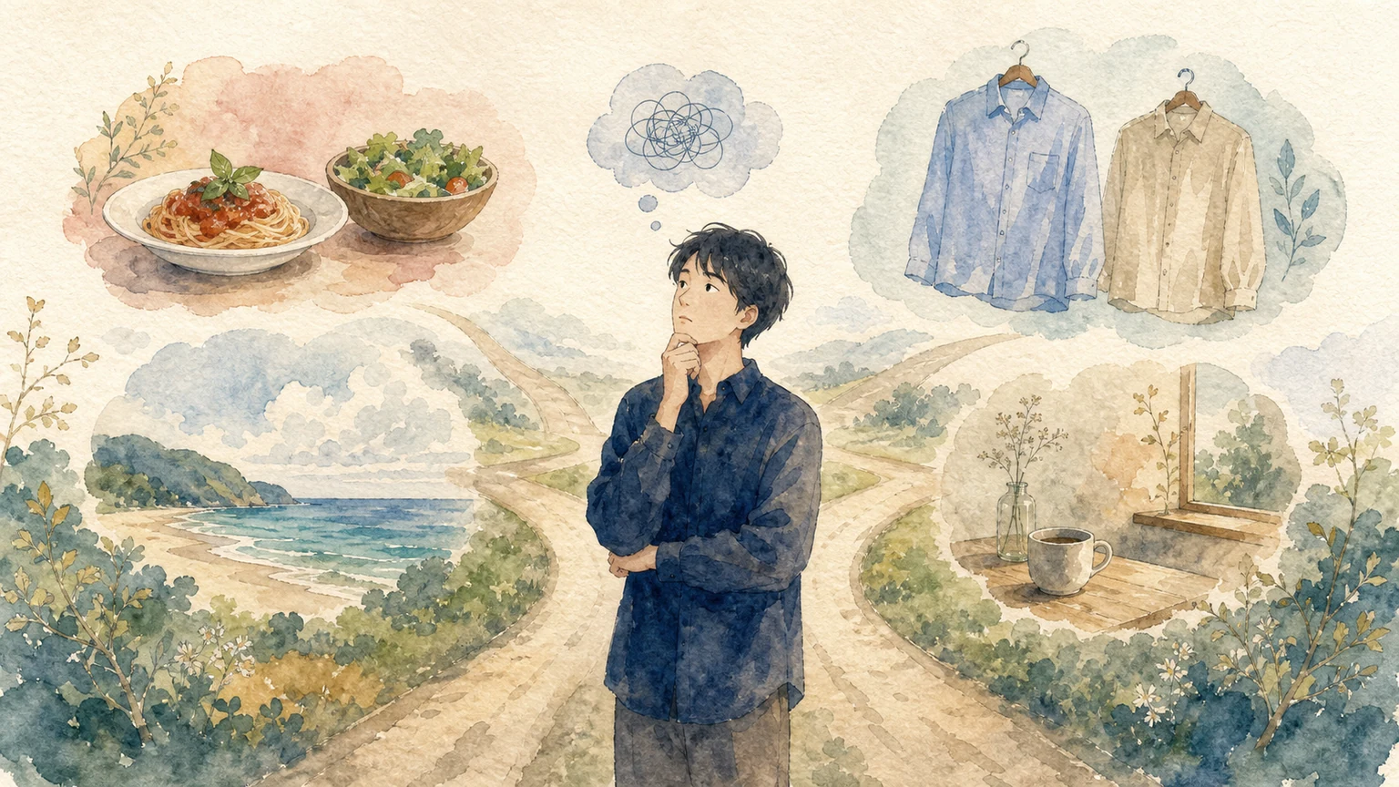 優柔不断で決断できない人の心理を解説する画像