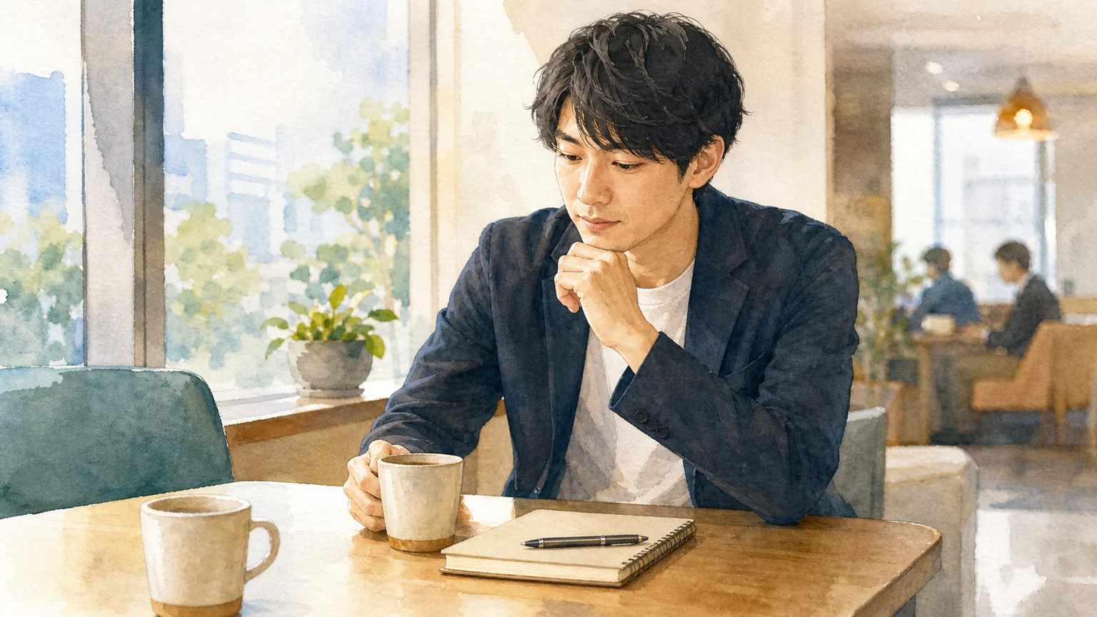 雑談が苦手な人の性格をビッグファイブで解説する水彩風の画像